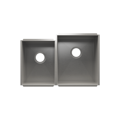 HOME REFINEMENTS 003651 Undermount Urbanedge Double Bowl Kitchen Sink, L12"X16"X8" R15"X18"X10"