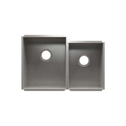 HOME REFINEMENTS 003652 Undermount Urbanedge Double Bowl Kitchen Sink, L15"X18"X10" R12"X16"X8"