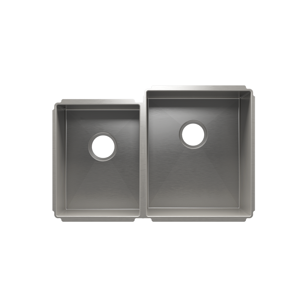 HOME REFINEMENTS 003984 Undermount J7 Double Bowl Kitchen Sink, L12"X16"X8" R15"X18"X10" Secondary image