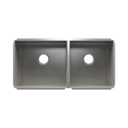 HOME REFINEMENTS 003992 Undermount J7 Double Bowl Kitchen Sink, L18"X16"X10" R15"X16"X8"