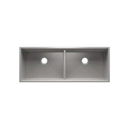 HOME REFINEMENTS 005512 Undermount Double Bowl Kitchen Sink, L24"X18"X10" R24"X18"X10"