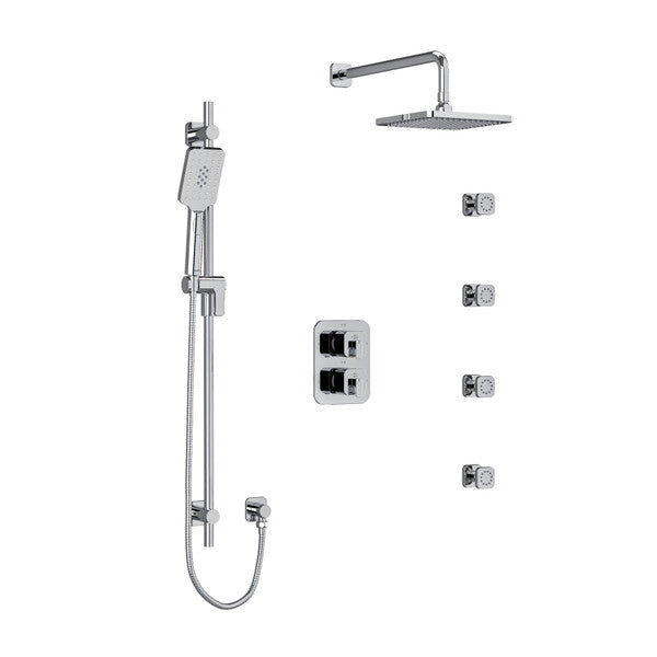 RIOBEL KIT446EQ Equinox Type T/P (Thermostatic/Pressure Balance) Double Coaxial System With Hand Shower Rail 4 Body Jets And Shower Head Main image