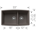 BLANCO 402664 PERFORMA U 1¾ LOW DIVIDE