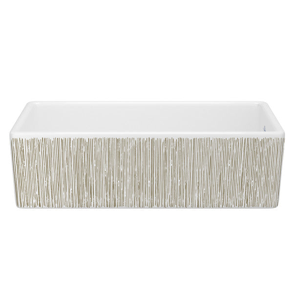 SHAWS MS3618 36 Inch Shaker White Single Bowl Apron Front Fireclay Kitchen Sink With Lines Design Main image