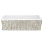 SHAWS MS3618 36 Inch Shaker White Single Bowl Apron Front Fireclay Kitchen Sink With Lines Design