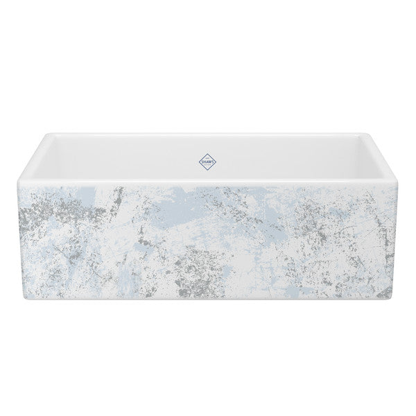 SHAWS MS3318 33 Inch Shaker White Single Bowl Apron Front Fireclay Kitchen Sink With Patina Design Secondary image