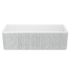 SHAWS MS3618 36 Inch Shaker White Single Bowl Apron Front Fireclay Kitchen Sink With Lines Design