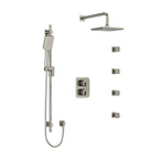 RIOBEL KIT446EQ Equinox Type T/P (Thermostatic/Pressure Balance) Double Coaxial System With Hand Shower Rail 4 Body Jets And Shower Head